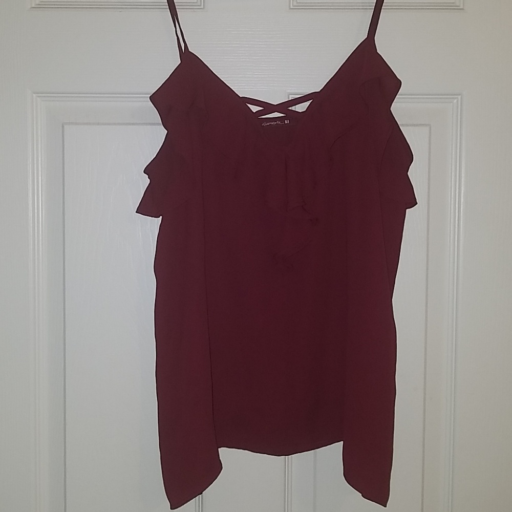 Red Ruffle Tank